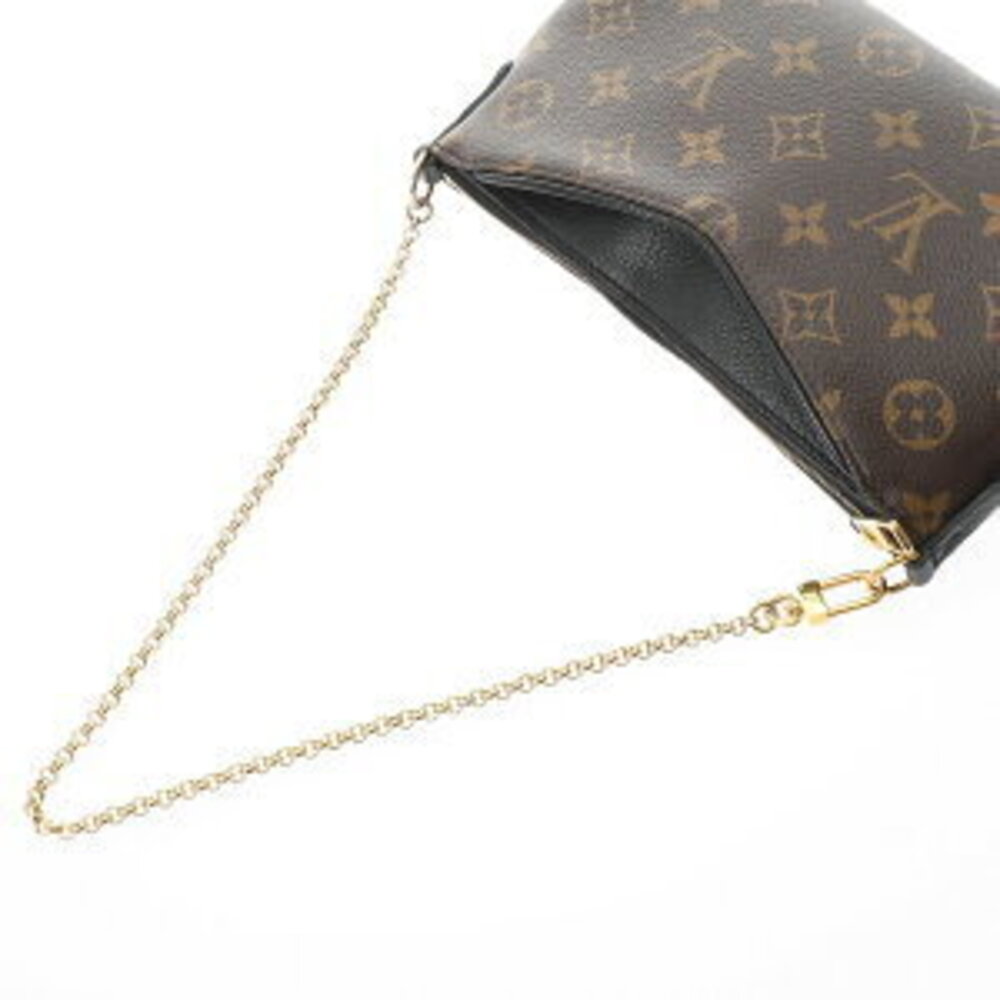 Louis Vuitton Monogram Pallas Clutch Brown Noir Black Canvas Handbag - Picture 3 of 7